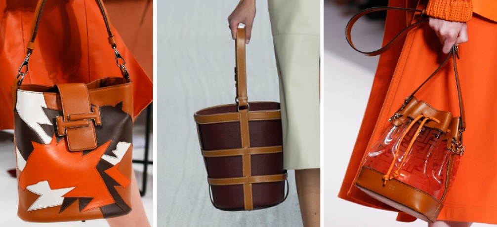 красивые и модные дизайнерские сумки 2019 с модных показов мировых столиц - сумка ведро в тренде