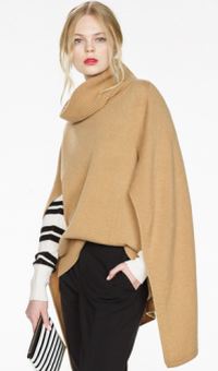 женский свитер кофейного цвета с разрезанными рукавами