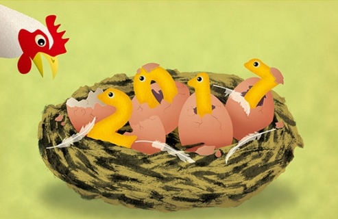 Украшение новогоднее гнездо с куриными яйцами