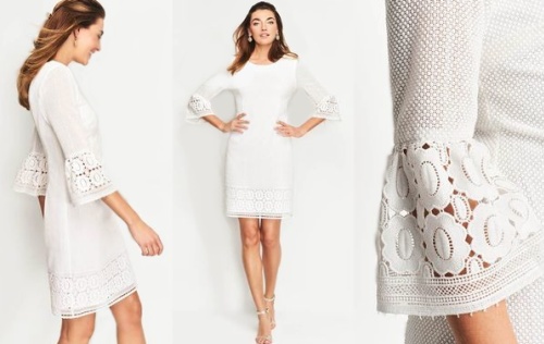 мережка на белом летнем платье - как элемент модного декора сезона лето 2021
