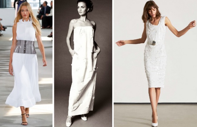 модные варианты вечерних летних платьев 218 года белого цвета