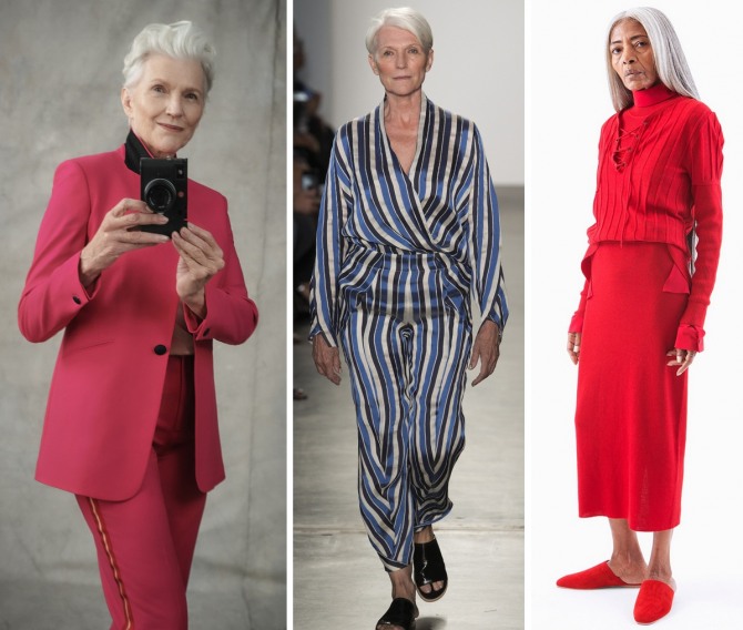 пожилые модницы в модных дизайнерских костюмах с дефиле весна-лето 2018