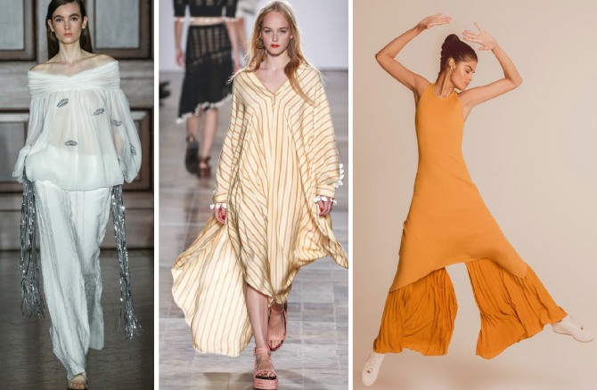 летняя мода 2018 - туника с брюками палаццо