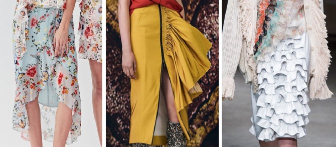 оборки - частый элемент декора модной одежды 2018
