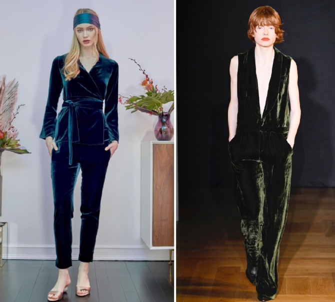Комбинезоны из бархата - модный женский тренд 2018 2019