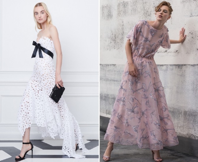 модные платья 2019 на летний праздник от брендов Oscar de la Renta, Giorgio Armani