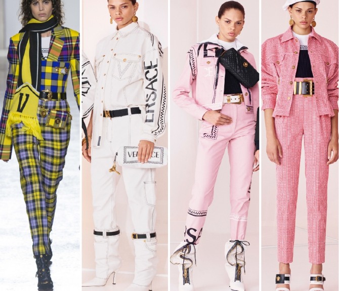 летние образы с брюками с модных показов 2019 Versace