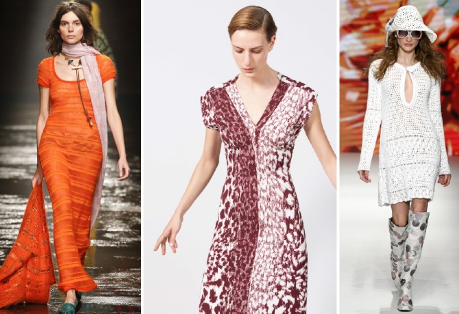 модный трикотаж 2019 - приталенные платья простого фасона