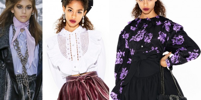 модные фасоны молодежных блузок для школьниц и студенток от бренда Блузки 2019 от модного дома Миу Миу