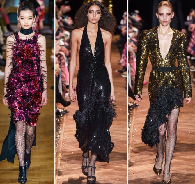 бахрома как модный декор новогодних платьев 2020 года
