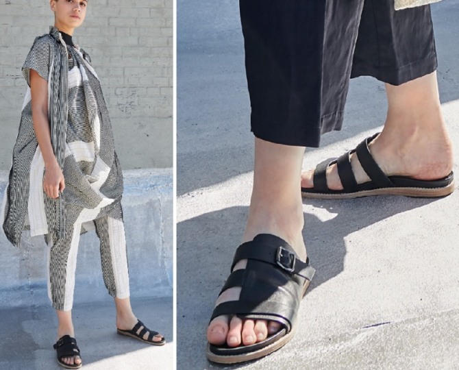 модные черные женские сандалии лето 2019