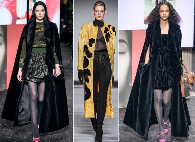 в 2020 году в моде длинные бархатные женские пальто