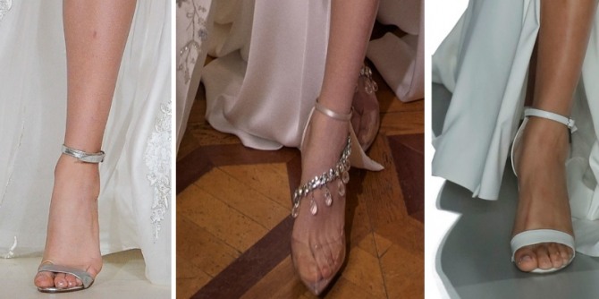 свадебные туфли с ремешком вокруг щиколотки и открытой ступней