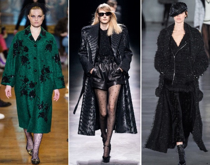 пальтовая ткань с блестками - модели пальто с модных показов осень-зима 2019-2020
