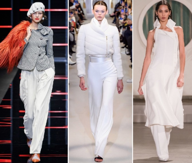 белые женские брюки осень-зима 2019-2020