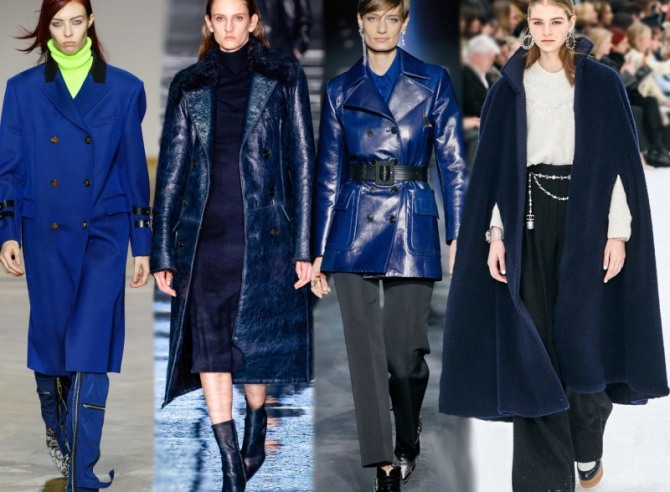пальто для девушек и женщин осень-зима 2019-2020 синего цвета
