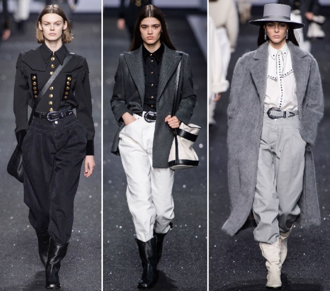 брюки осень-зима 2019-2020 для женщин - заправленные в сапоги - от модного дома Alberta Ferretti
