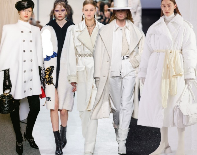 пальто с модных показов на осень 2019 года белого цвета