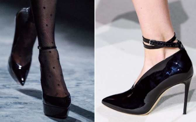 вечерние черные лаковые туфли - модные модели 2020 года