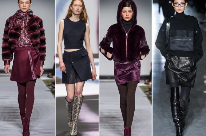 с чем носить и сочетать короткие юбки сезона осень-зима 2020 - луки с подиумов