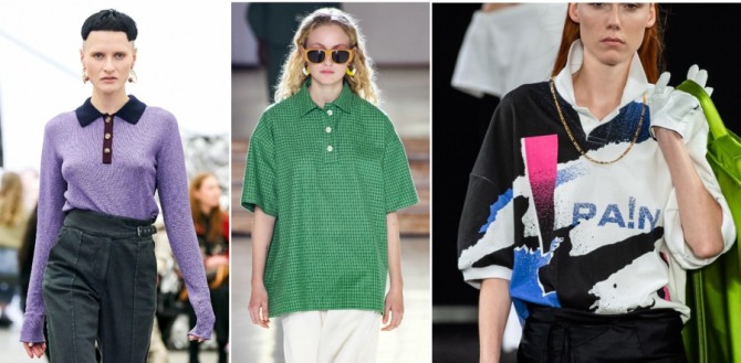 женская блузка поло 2020 года - с застежкой-столбиком и маленьким воротничком