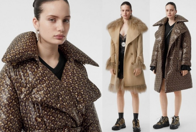 пуховики и пальто для девушек на сезон зима 2020 от бренда Burberry