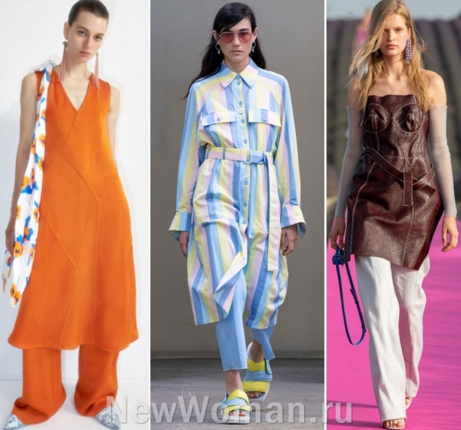 Модные летние платья 2020 года: тенденции от мировых брендов, платье поверх брюк