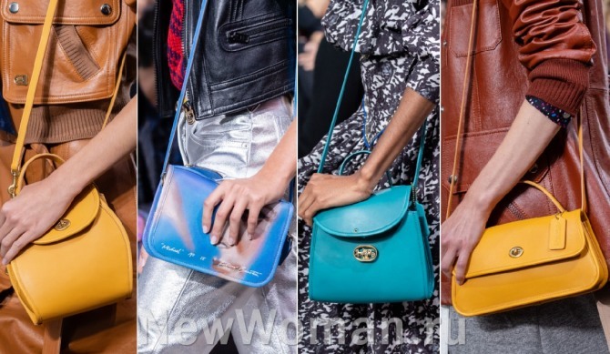 модные сумки от бренда Coach 1941 из цветной экокожи на весну-лето 2020 года
