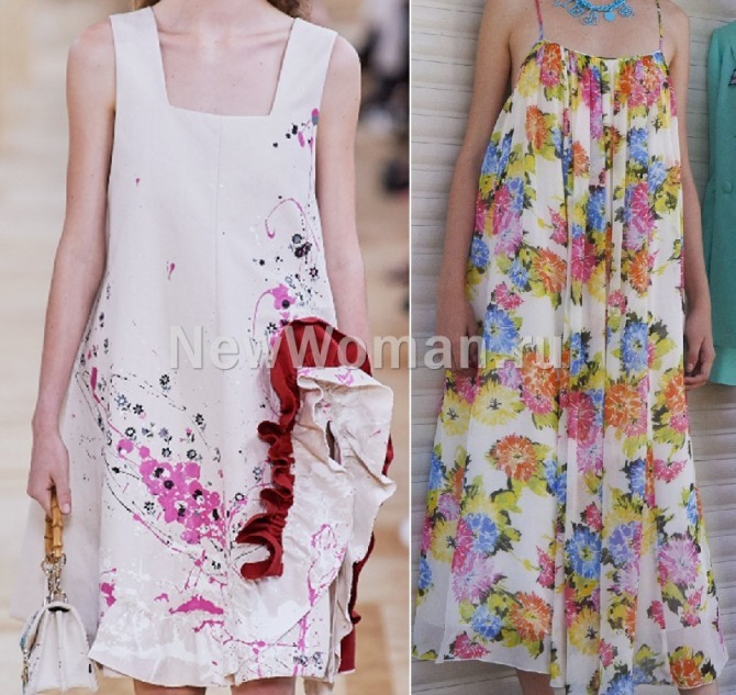 летние платья-сарафаны с цветочным принтом