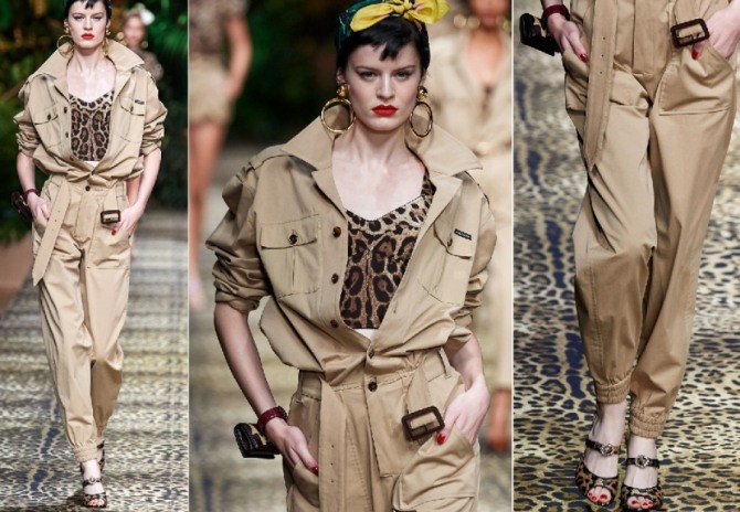 Dolce & Gabbana - модный женский комбинезон в стиле сафари весна-лето 2020