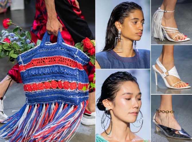 аксессуары и обувь к модному летнему платью 2020 от бренда Prabal Gurung - летние сумки, бижутерия, открытая дизайнерская обувь