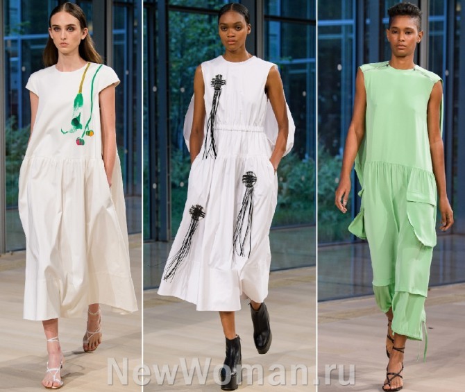 модный дом Tibi - летние платья 2020 с внутренними и накладными карманами