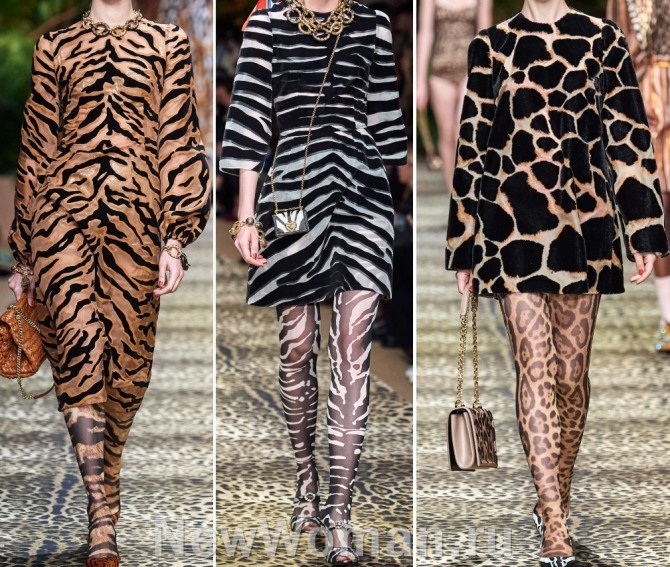 платья весна-лето 2020 с животным принтом: зебра, тигр, жираф
