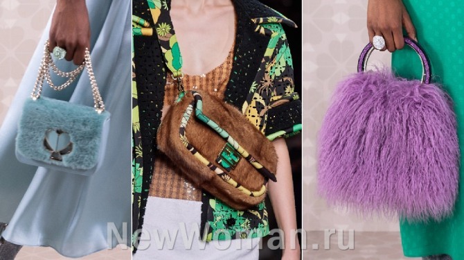 фото модных меховых женских сумок сезона весна-лето 2020 из коллекций модельеров