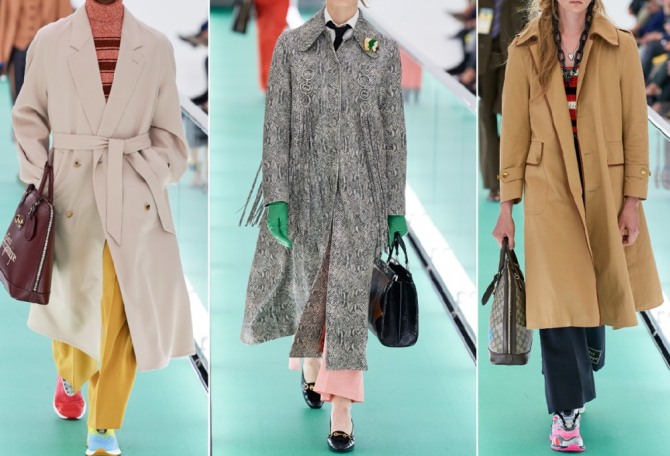 женские пальто миди на весну-лето 2020 года от Gucci