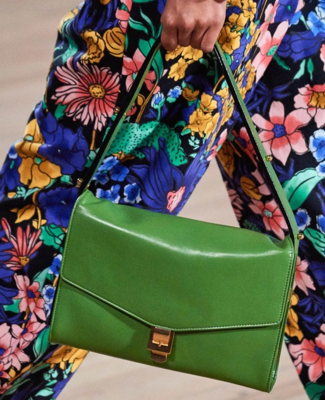 прямоугольной формы дамская сумка из кожи с застежкой флэп цвета травы от Marc Jacobs