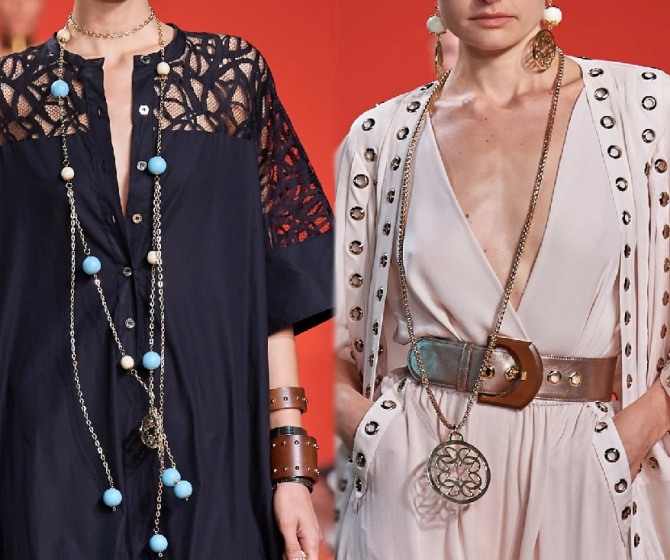 модные цепи, подвески, медальоны от бренда Elie Saab - фото с подиума весна-лето 2020