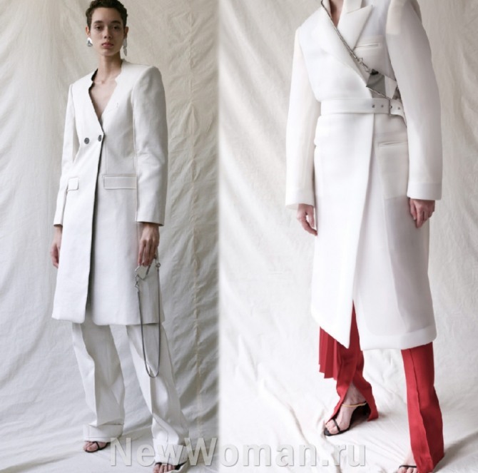актуальные модели дизайнерских пальто белого цвета для женщин от модного дома Peter Do - фасоны на весну 2020 года