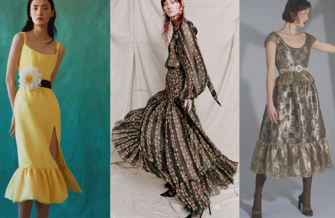 женские платья фасона трампет из дизайнерских коллекций 2021 года