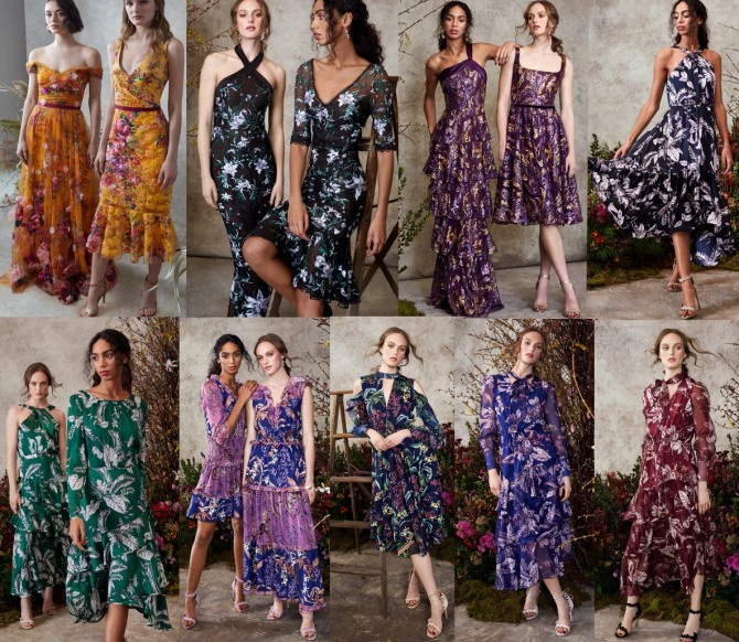 Marchesa Notte - модные летние платья 2021 с цветочным принтом