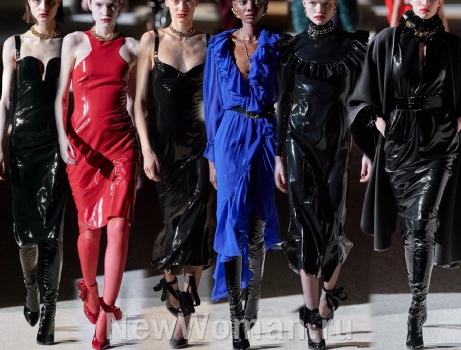 нарядные платья миди от модного дома Saint Laurent на 2021 год