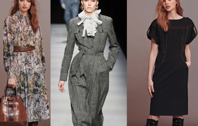 стильные образы с деловыми и повседневными платьями на сезон осень-зима 2020-2021 от бренда Alberta Ferretti