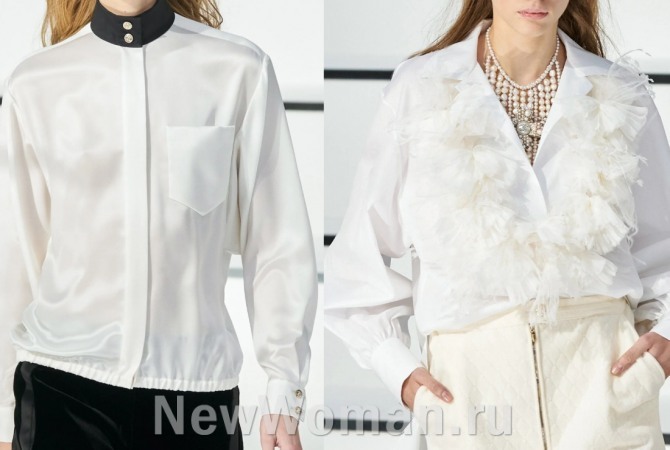 белые блузки 2021 года от Шанель