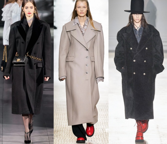 модные осенние пальто 2020 с широкими плечами - тренды уличной женской моды с подиумов мировых столиц