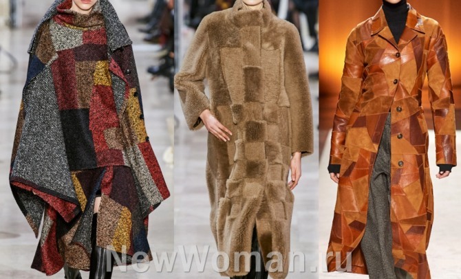 пальто женские в стиле пэчворк с модных показов на 2021 год