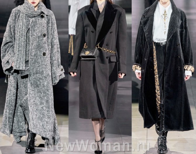 элегантные стильные пальто для взрослых женщин - готовые модные образы от Долче Габбана на осень 2020 года - трикотаж, шерсть, бархат
