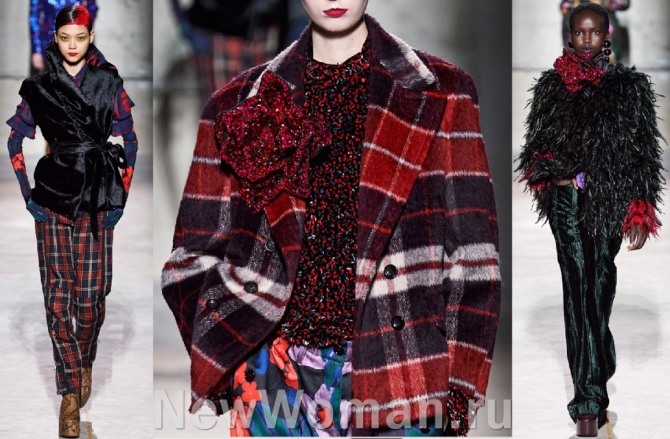 жакеты женские с парижской недели моды от бренда Dries Van Noten на сезон осень-зима 2020 2021 - модель без рукавов, в клетку и с бахромой