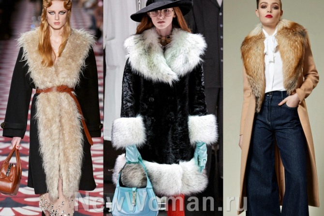 Фото женских зимних пальто 2020-2021 с меховой отделкой с европейских показов мод, тенденции