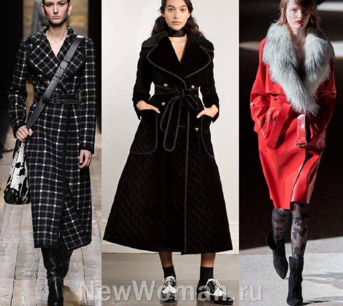 фотографии пальто с ремнем или поясом - модели 2021 года из женских дизайнерских коллекций