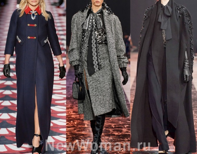 нарядные пальто макси и миди из полистера и твида для дам элегантного возраста - модная демисезонная одежда с европейских показов моды, фото осенних трендов 2020